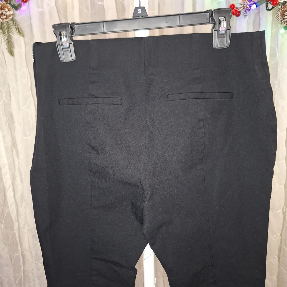 a new day Women's High Rise Black Strechy Slim Leg Trousers Dress Pants - Picture 4 of 7